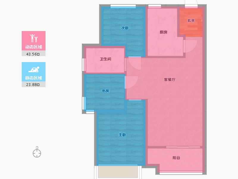 河北省-廊坊市-潮白河孔雀城中央公园-59.76-户型库-动静分区