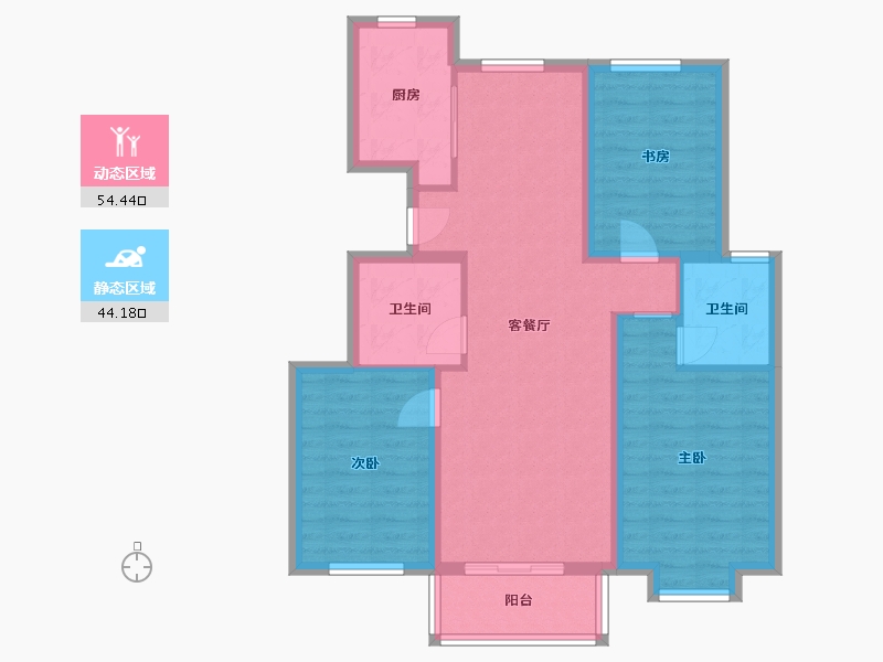 河北省-廊坊市-御锦园-87.98-户型库-动静分区