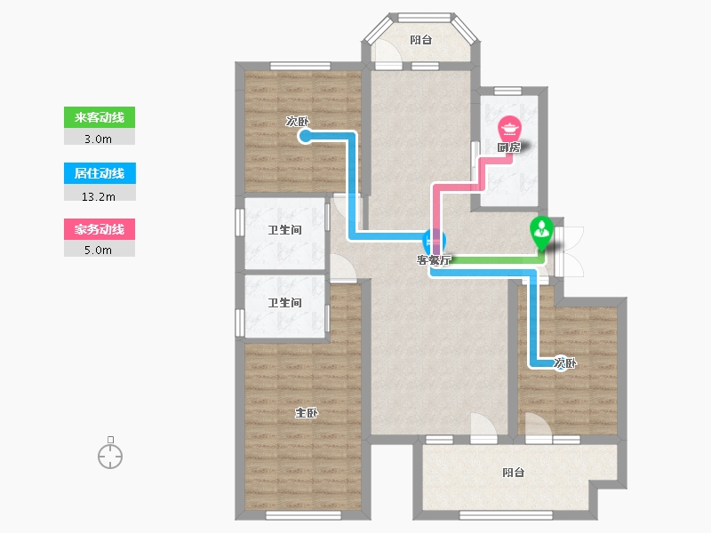 河北省-廊坊市-锦绣御府-103.20-户型库-动静线