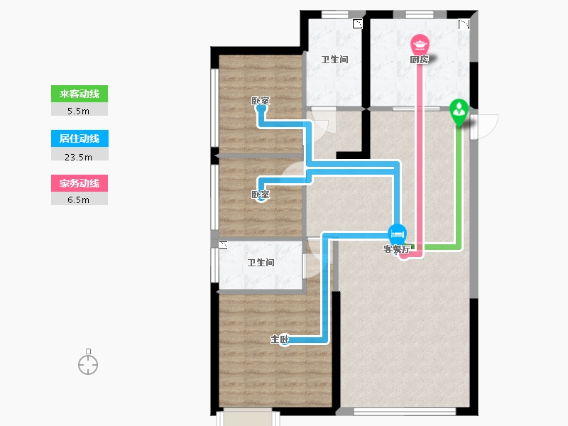 内蒙古自治区-呼和浩特市-呼和浩特恒大悦府-88.00-户型库-动静线