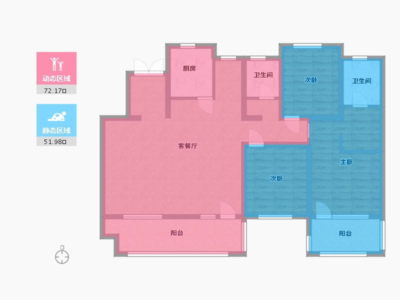 河北省-廊坊市-荣盛永清花语城西区-109.60-户型库-动静分区