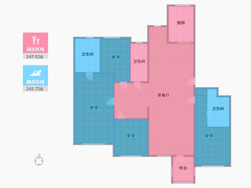 内蒙古自治区-呼和浩特市-巨华·亲亲尚城-384.68-户型库-动静分区