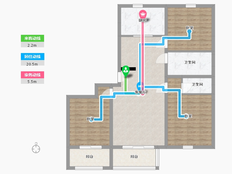 山西省-忻州市-虹桥别院-93.98-户型库-动静线