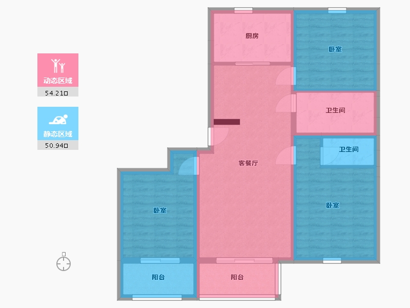 山西省-忻州市-虹桥别院-93.98-户型库-动静分区