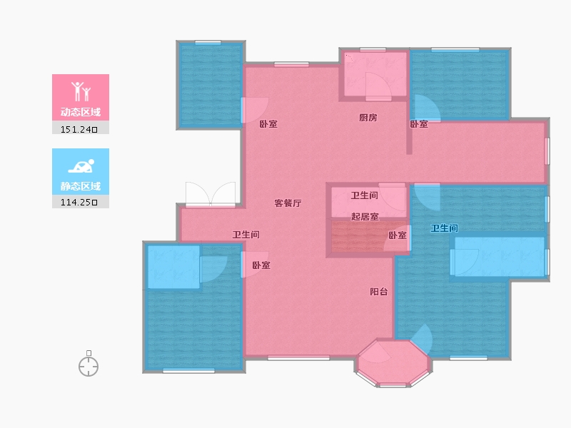 内蒙古自治区-呼和浩特市-观山悦-243.00-户型库-动静分区