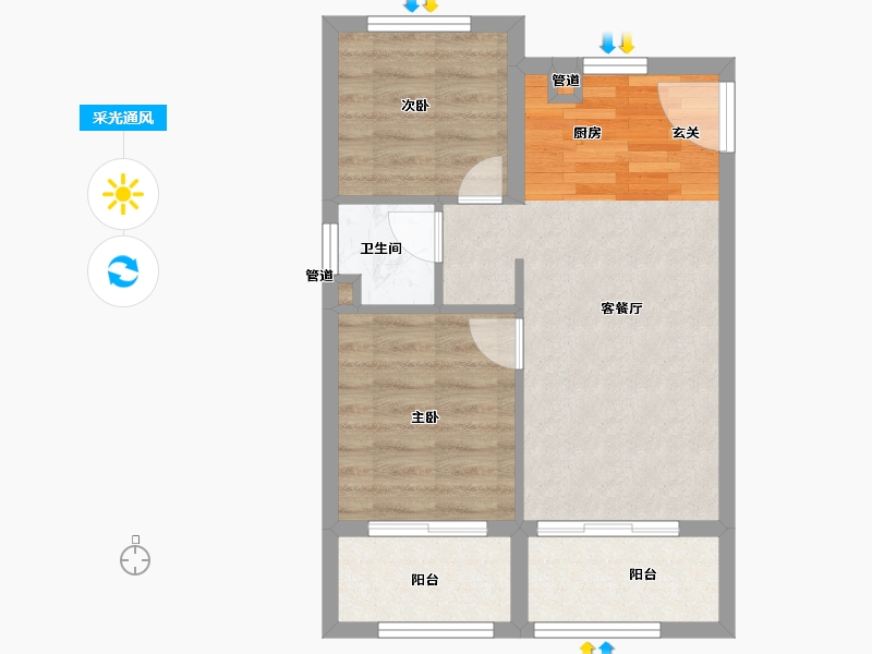 河北省-唐山市-拉唯那-49.88-户型库-采光通风