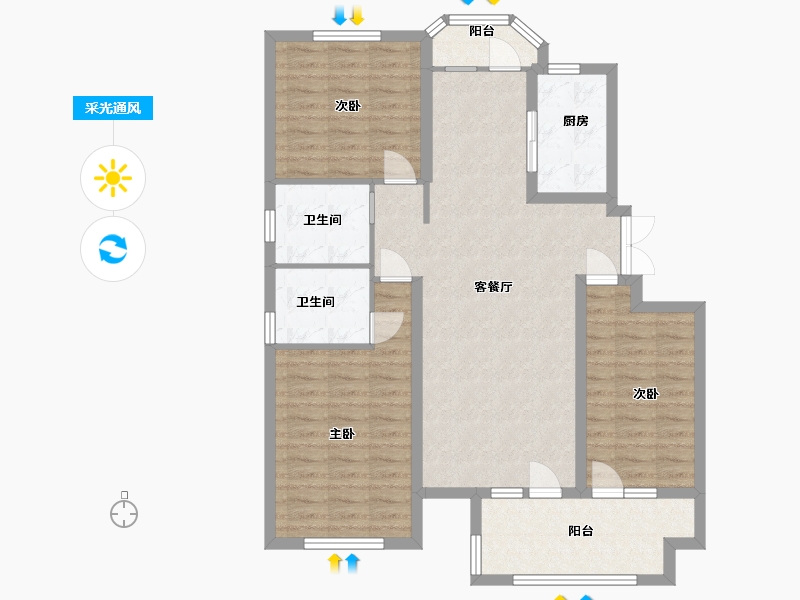 河北省-廊坊市-锦绣御府-99.20-户型库-采光通风