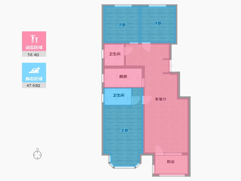 河北省-廊坊市-锦绣御府-92.80-户型库-动静分区