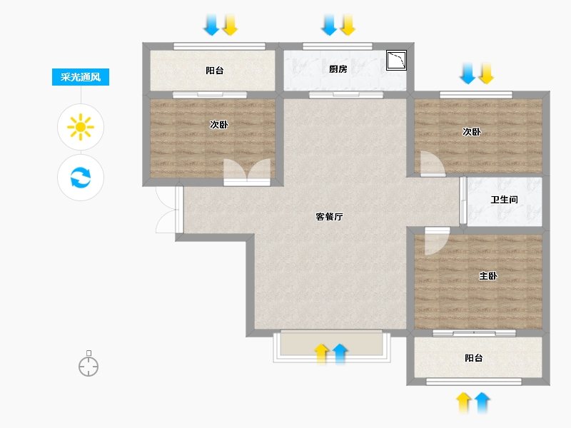 山西省-临汾市-功臣御苑-100.00-户型库-采光通风