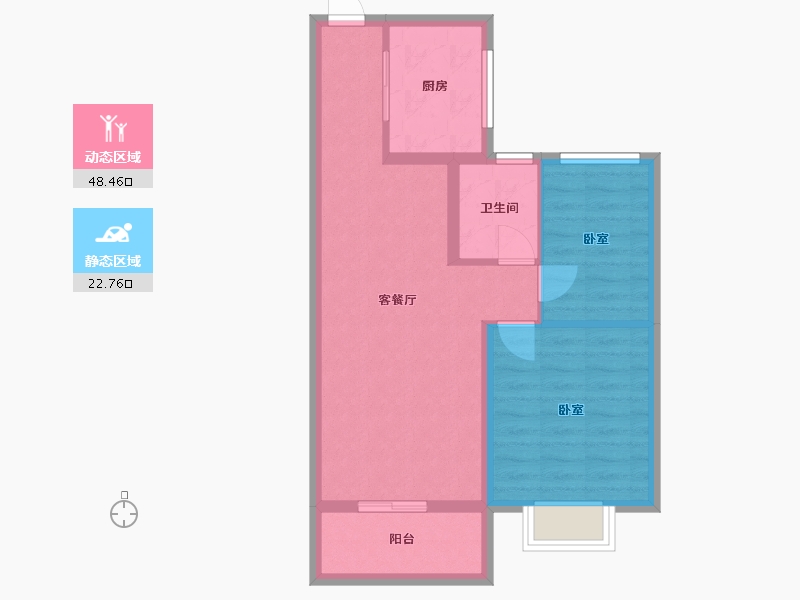 云南省-昆明市-昆明桃花源清风明月-63.55-户型库-动静分区