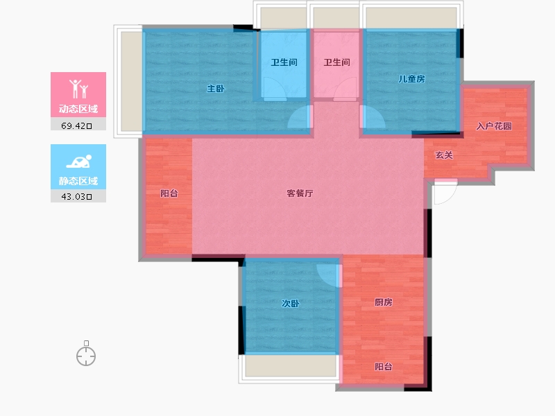 贵州省-安顺市-虹湖天域-100.99-户型库-动静分区