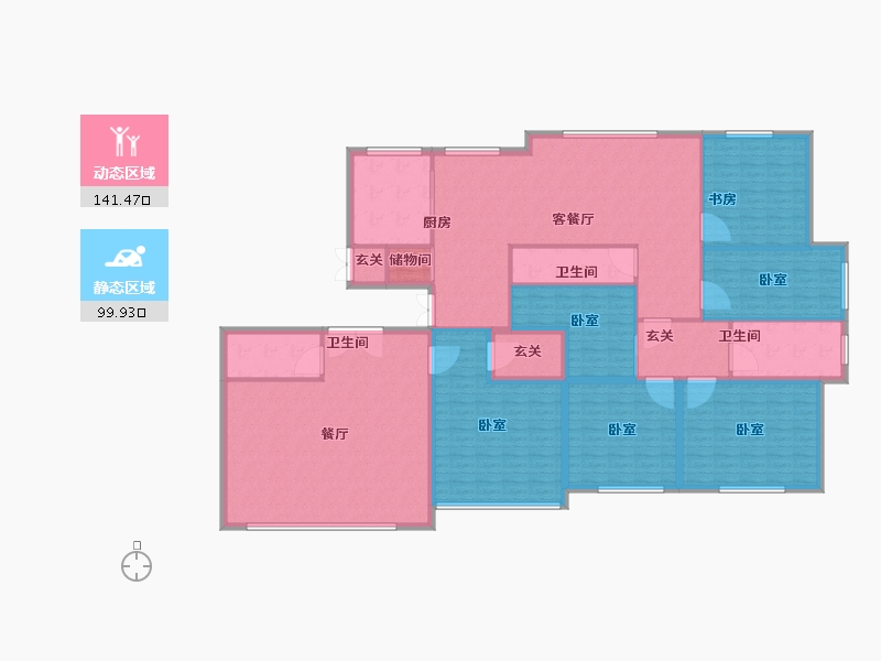 内蒙古自治区-呼和浩特市-观山悦-222.00-户型库-动静分区