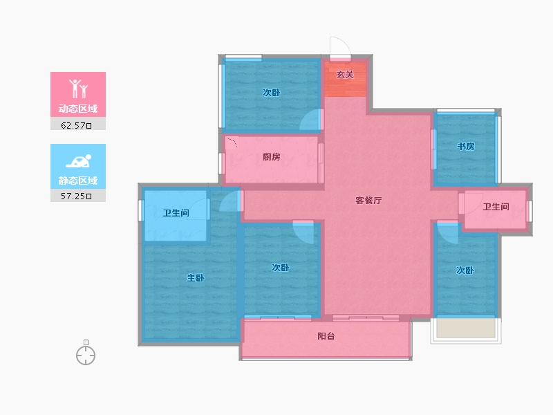 广西壮族自治区-柳州市-彰泰江与城-106.60-户型库-动静分区