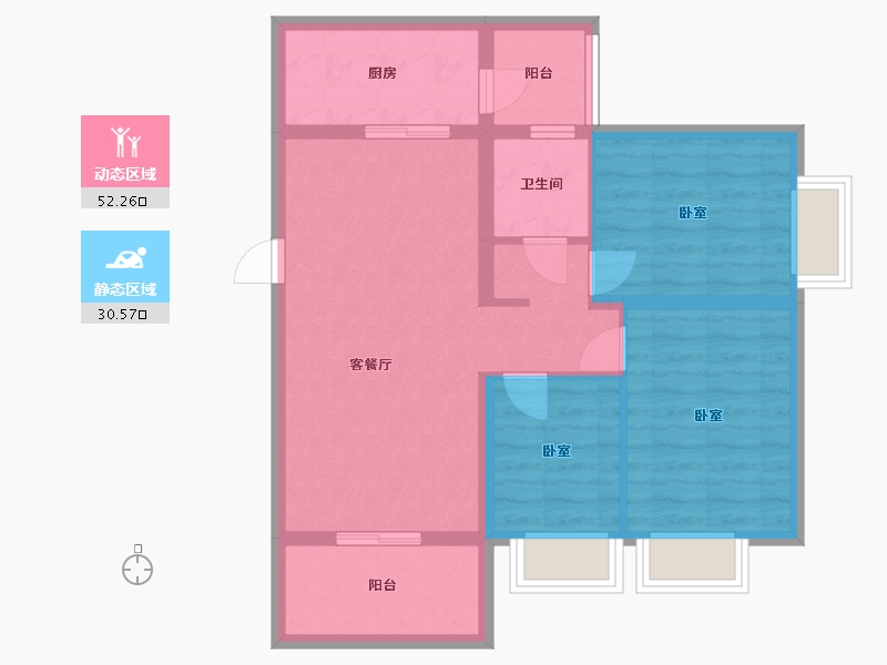 云南省-昆明市-万科500里-73.49-户型库-动静分区