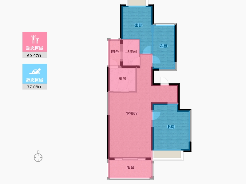 四川省-成都市-昆明恒大文化旅游城-87.67-户型库-动静分区