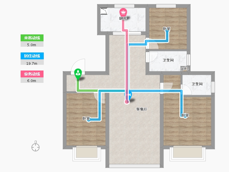 河北省-邯郸市-金科碧桂园翡翠郡-77.29-户型库-动静线