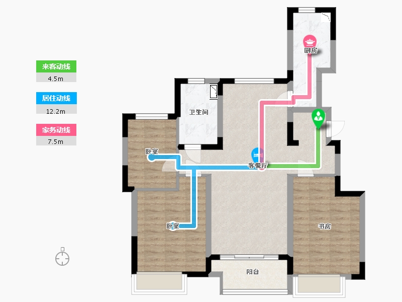 内蒙古自治区-呼和浩特市-恒大·养生谷-86.00-户型库-动静线