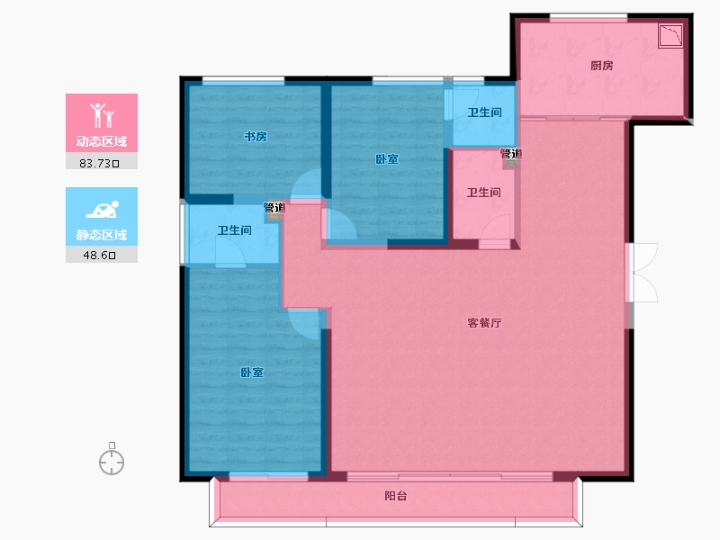 山西省-大同市-御龙庭三期-120.54-户型库-动静分区