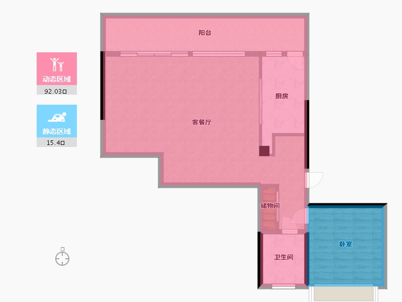 四川省-成都市-恒大中央广场二期雲門-97.74-户型库-动静分区