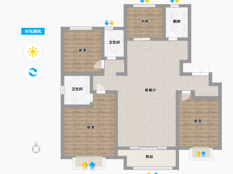 河北省-邢台市-万和郡-114.99-户型库-采光通风