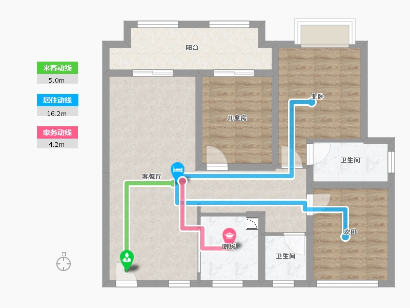 江苏省-苏州市-新城悦隽华庭-83.63-户型库-动静线