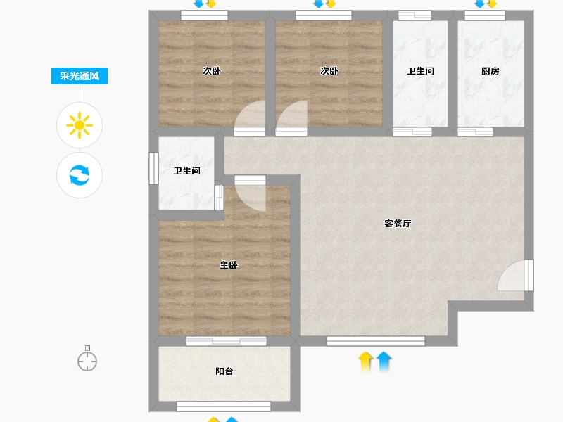 山西省-临汾市-洪洞城市领袖-71.48-户型库-采光通风