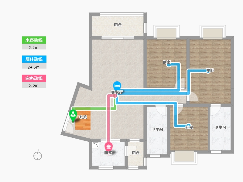 四川省-成都市-嘉裕第六洲悠泊屿二期-103.05-户型库-动静线