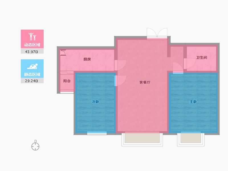 河北省-廊坊市-廊和坊·金融街-64.80-户型库-动静分区