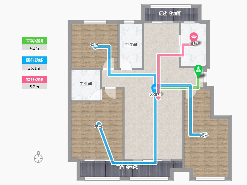 山东省-临沂市-白鹭金岸-108.86-户型库-动静线