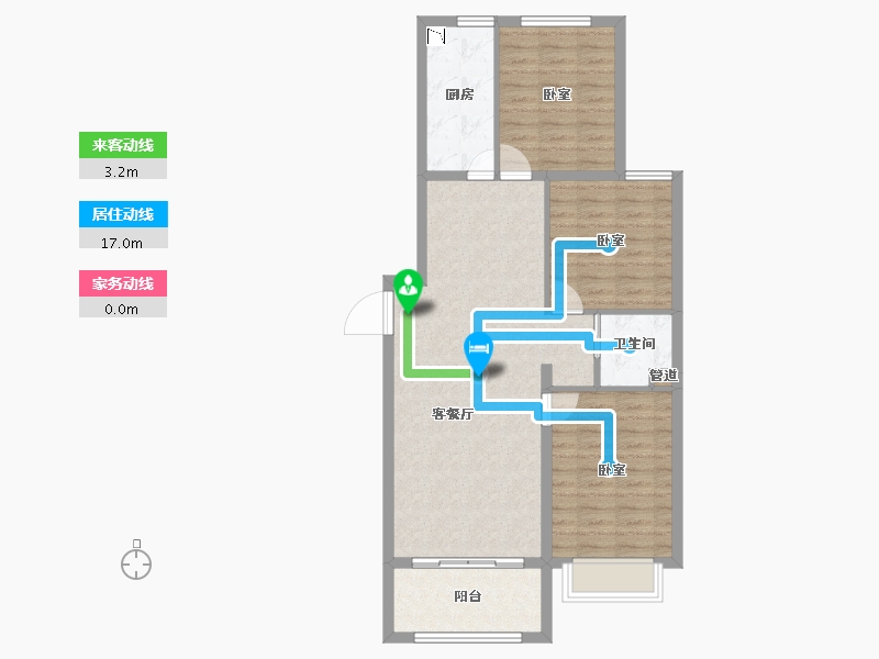 河北省-邯郸市-碧桂园星钻-84.00-户型库-动静线