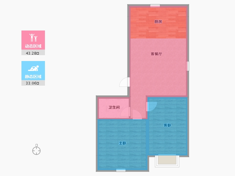 内蒙古自治区-包头市-东河世纪城-69.51-户型库-动静分区