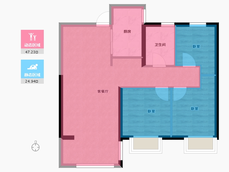 河北省-邢台市-美的时代城-64.67-户型库-动静分区