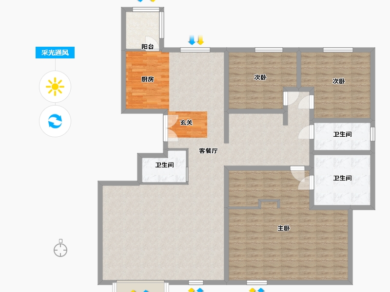 河北省-廊坊市-廊和坊·金融街-160.90-户型库-采光通风