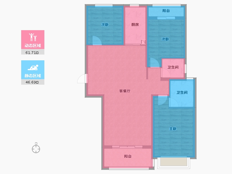 山西省-临汾市-锦福苑-97.34-户型库-动静分区