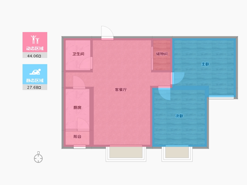 河北省-廊坊市-廊和坊·金融街-63.84-户型库-动静分区