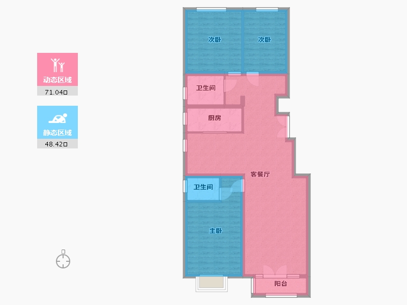 河北省-廊坊市-御畅园-107.61-户型库-动静分区