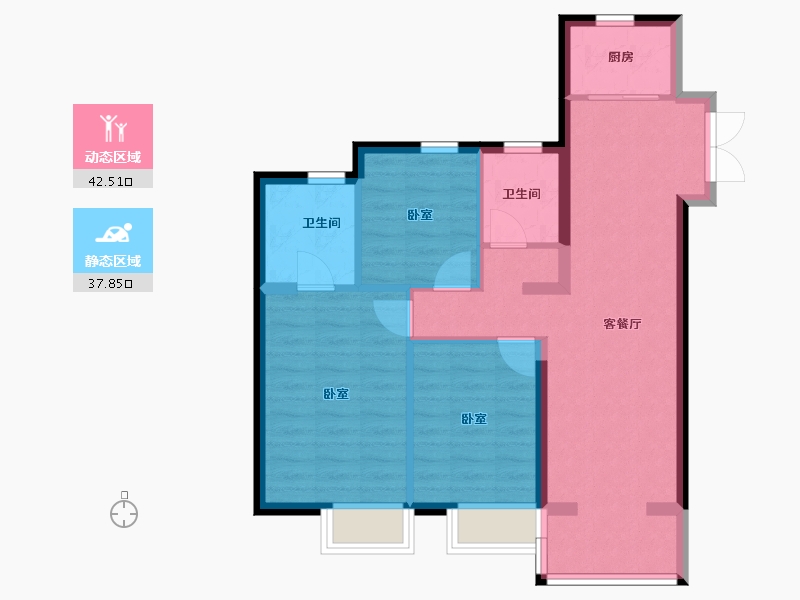 河北省-邢台市-美的时代城-71.69-户型库-动静分区