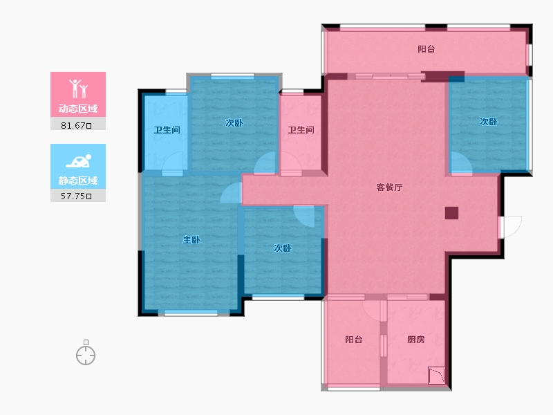 广西壮族自治区-桂林市-宏湖中央城-124.36-户型库-动静分区