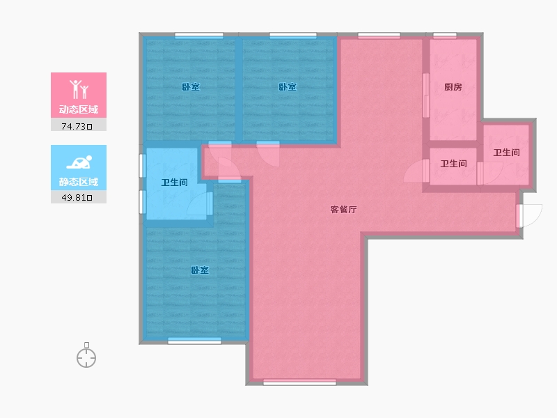 内蒙古自治区-呼和浩特市-巨华·亲亲尚城-110.99-户型库-动静分区