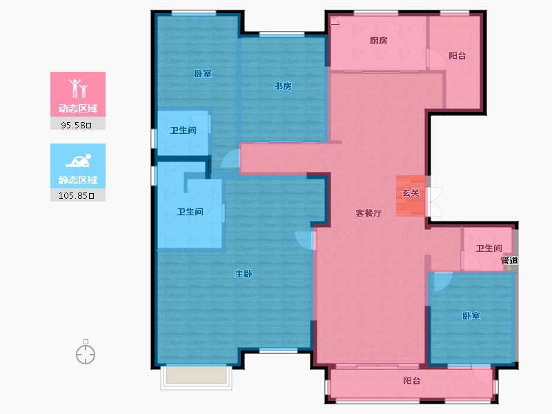 河北省-唐山市-万科金域缇香-184.21-户型库-动静分区