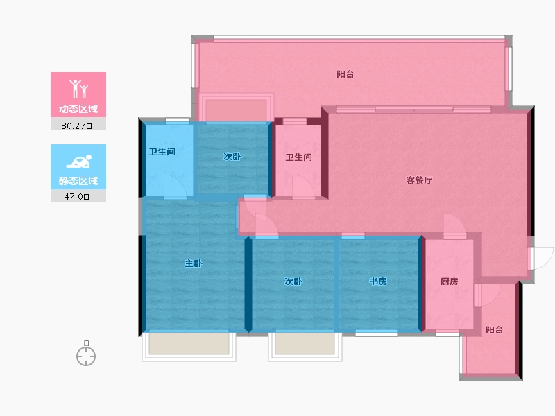 贵州省-贵阳市-融创云湖十里-113.93-户型库-动静分区