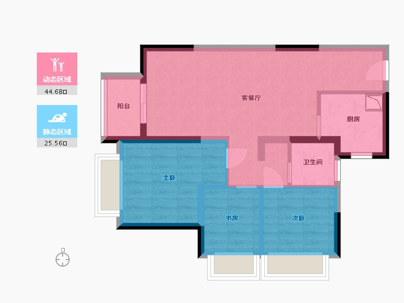 贵州省-贵阳市-贵阳融创城-61.82-户型库-动静分区