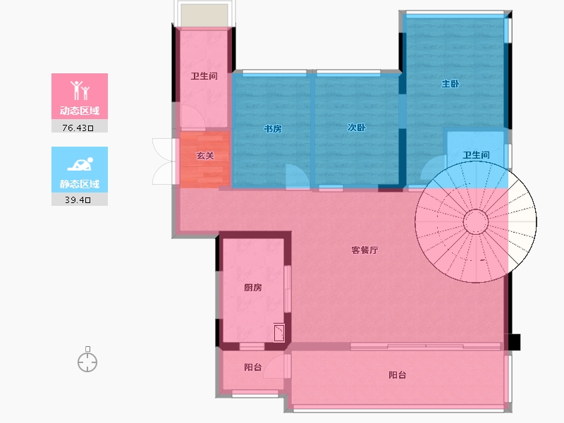 贵州省-贵阳市-中天吾乡-104.27-户型库-动静分区