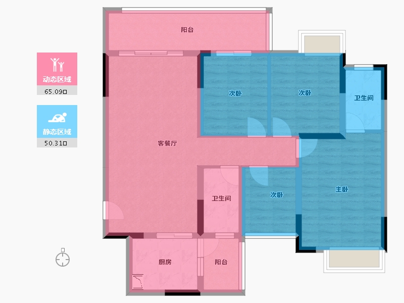 广西壮族自治区-桂林市-交投彰泰漓东新城-102.82-户型库-动静分区