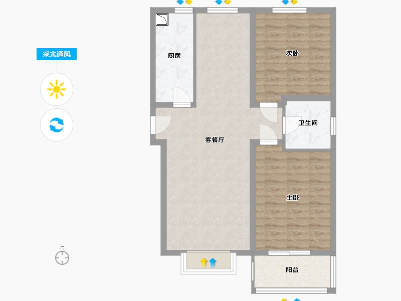 河北省-保定市-香溪名门-79.81-户型库-采光通风