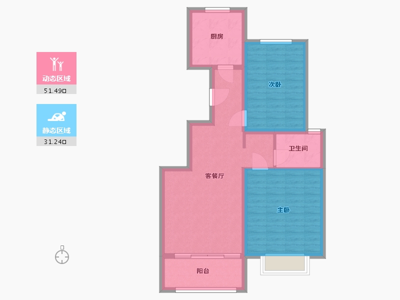 河北省-保定市-鹏润原著-74.00-户型库-动静分区