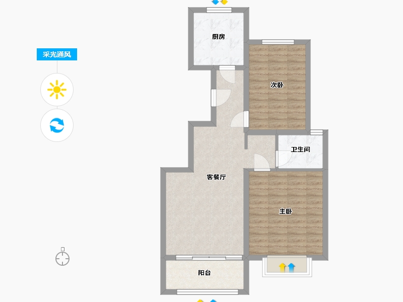 河北省-保定市-鹏润原著-74.00-户型库-采光通风