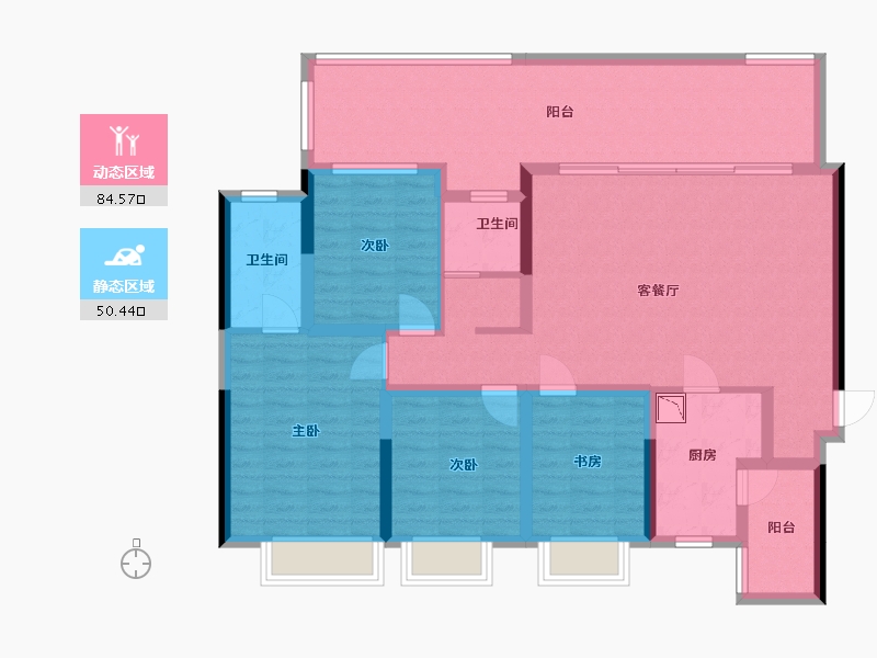 贵州省-贵阳市-融创云湖十里-120.26-户型库-动静分区