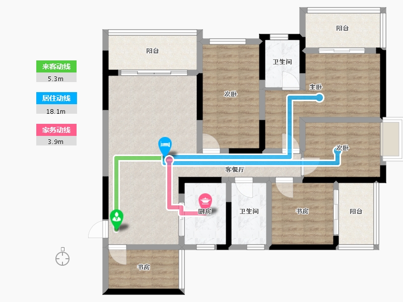 广西壮族自治区-桂林市-翔鹏富桥豪庭-111.77-户型库-动静线