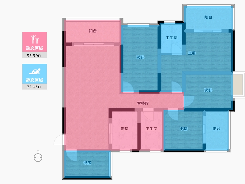 广西壮族自治区-桂林市-翔鹏富桥豪庭-111.77-户型库-动静分区